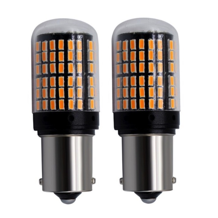 Комплект от 2 Led крушки, жълти с гасител PY21W Позиции