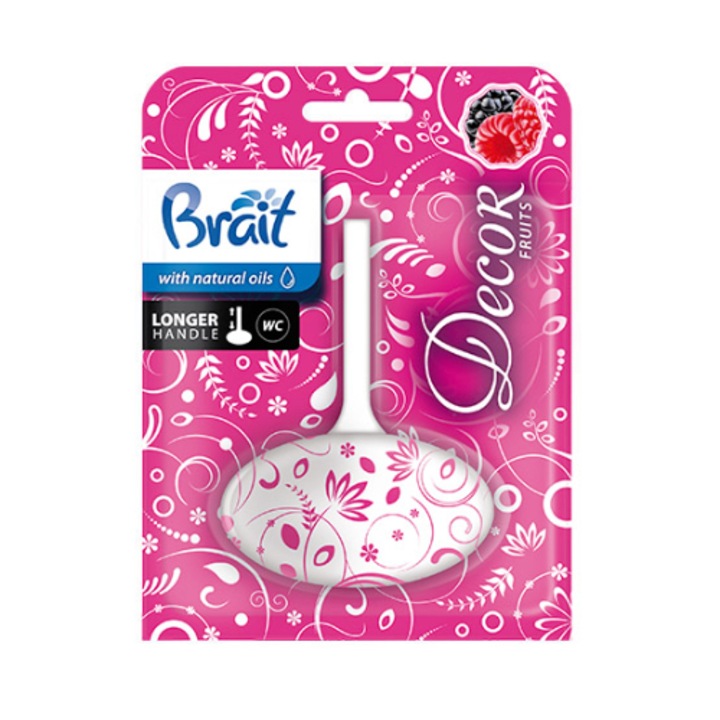 Твърд освежител за тоалетна, Brait, Decor, Fruits, 40 гр