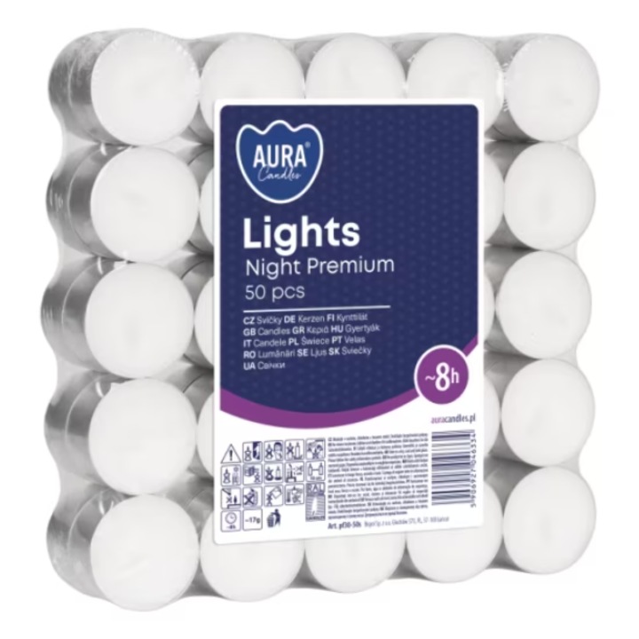 Set lumanari pastila, Bispol, Ardere 8 h, 50 buc