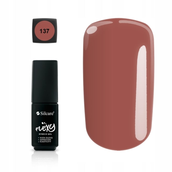 Silcare Flexy хибриден лак за нокти, 4.5g, No. 137, Светло кафяво