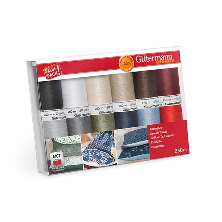 Set 12 papiote Gutermann Sew-All Thread Kit Basic