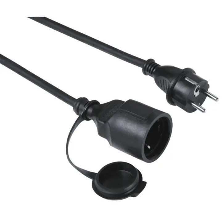 Cablu de alimentare cu extensie HAMA, IP44, 5 metri, Negru