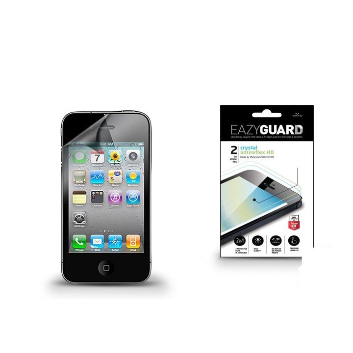 Apple iPhone 4/4S képernyővédő fólia - 2 db/csomag (Crystal/Antireflex HD)