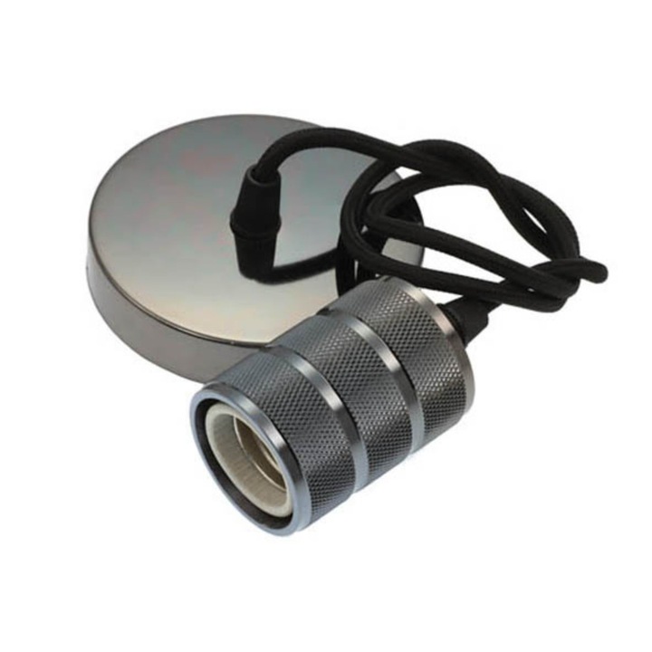 Pendul, Vito, E27, 1 m, Negru/Gri