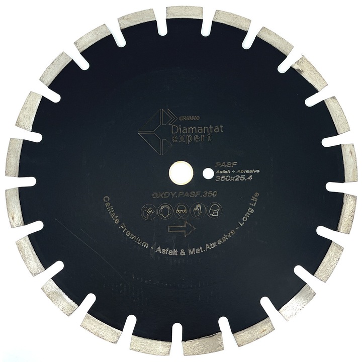 Disc DiamantatExpert pentru asfalt, caramida si abrazive 350x25mm Premium - DXDY.PASF.350.25