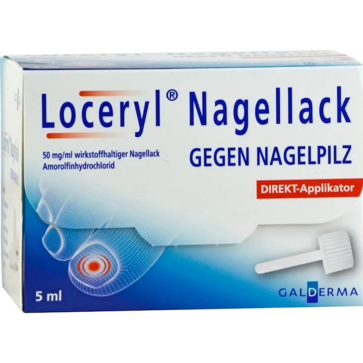Лак за нокти Galderma, Loceryl, Лечение на онихомикоза, Против гъбички по ноктите, Седмично приложение, Бутилка за 10 месеца, 5 ml