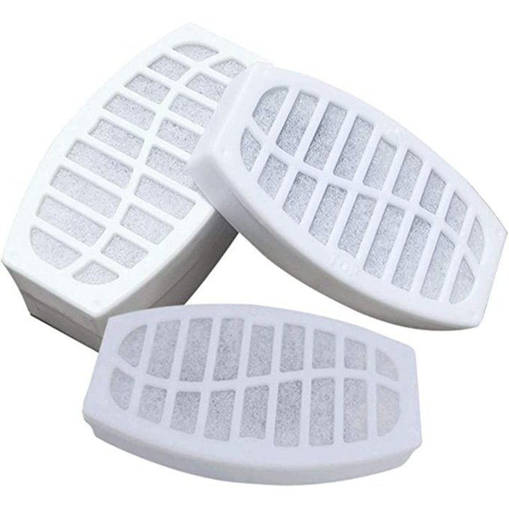 Set 3 Filtre de Rezerva pentru Dispenser Apa ZEQAS, Compatibile cu Modele Rotunde si Patrate, Purificare si Ionizare Eficienta, Cu Carbon Activ si Suport din Plastic, Ideal pentru Fantani de Apa pentru Pisici si Caini
