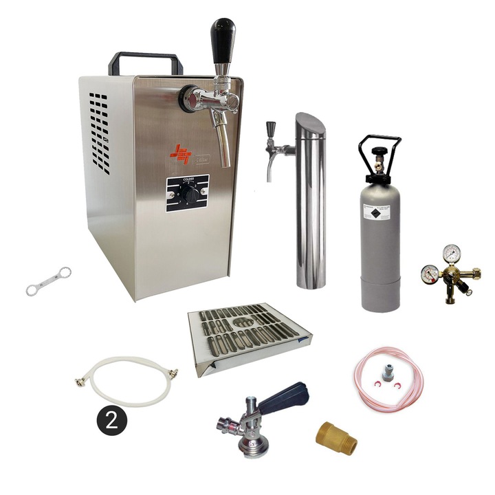 Set complet - Dozator bere JET 30 1 linie, 35 litri/h - Racitor de flux cu cupla butoi bere adaptor nc