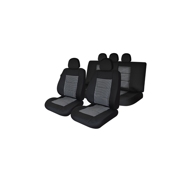 Комплект калъфи за столчета Premium Lux, текстилен материал, 11 части, Smartic®, черно/бяло
