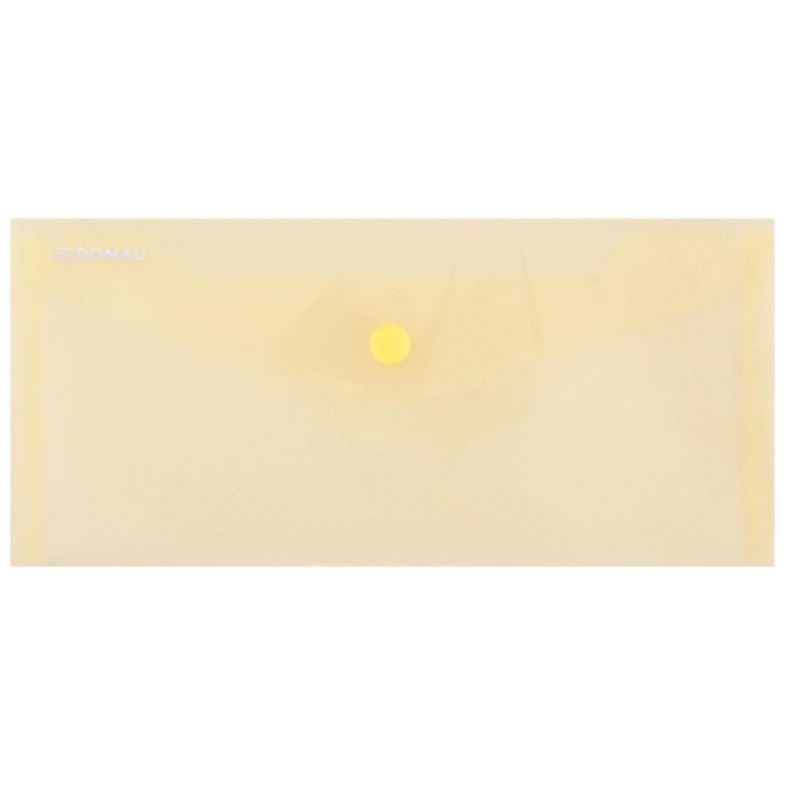 Mapa din plastic DONAU cu capsa, DL, 225 x 126 mm, 180 microni, galben
