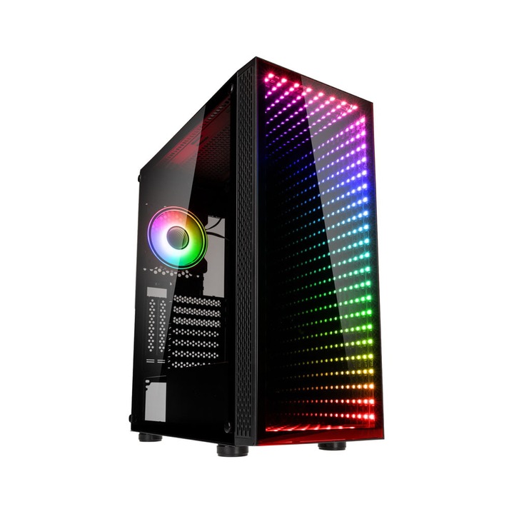 Кутия Kolink Void Rift RGB TG, Midi-Tower, Black Window, ATX, Черна