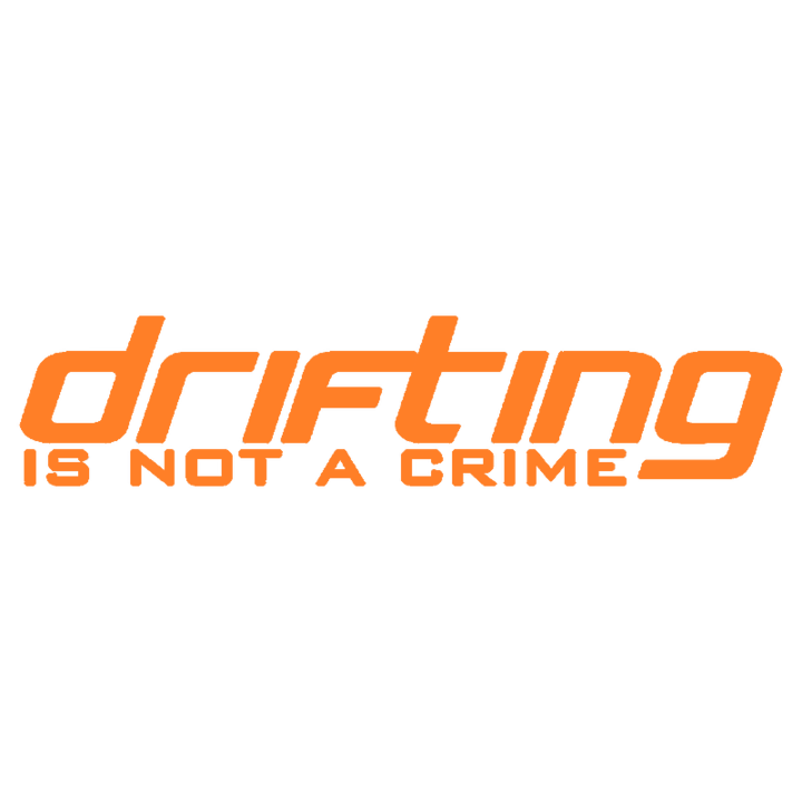 Sticker auto ''Drifting is not a crime'', portocaliu