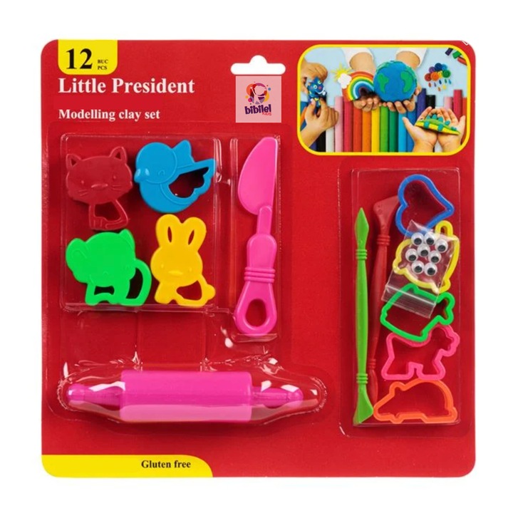 Творчески комплект за пластелин от 14 части и аксесоари за моделиране, Многоцветен, JMB-BBL6777