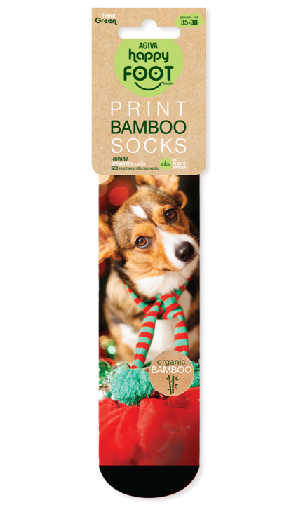 Дамски коледни чорапи Agiva Happy Foottopia, Бежов, 35-38