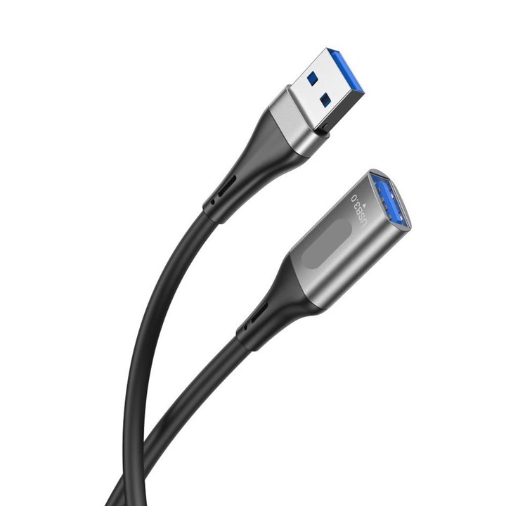 USB 3.0 hosszabbítókábel 3 méter hosszú, USB 3.0 anya csatlakozó USB 3.0 apa AM, fekete, TLF-BBL6651