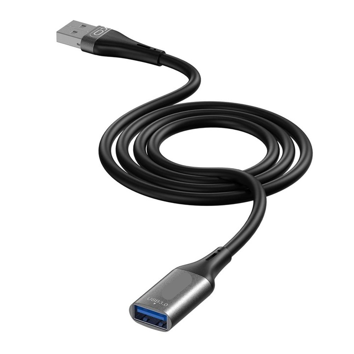 Hosszabbító kábel PC-hez, laptophoz vagy perifériákhoz, csatlakozó USB 3.0 dugasz USB 3.0 anya AM, 3 m, fekete