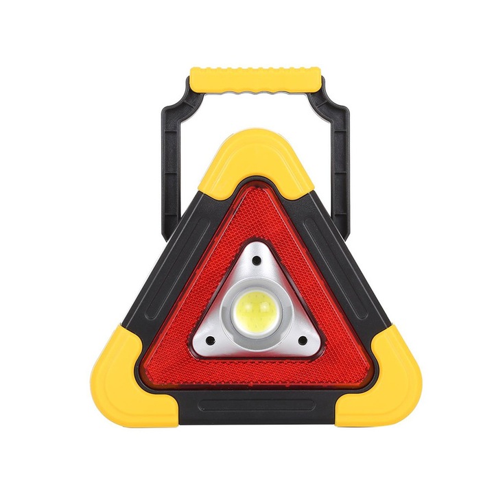 LED предупредителен триъгълник, Zola®, соларна и акумулаторна USB захранваща банка, 19 x 20,5 x 4 cm