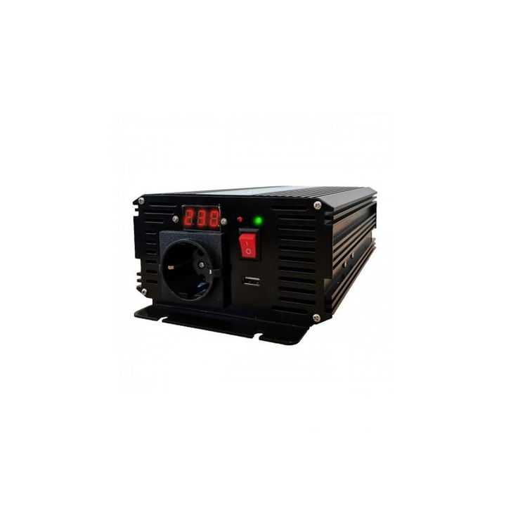 Invertor auto de la 12V la 230V 500W unda sinusoidala pura TED000422 ...