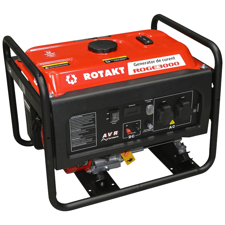 Generator curent electric Rotakt ROGE3000, 3000 W, 7 CP, 212 CC, 4 timpi, 2 x 230 V, 16 A, 11 h autonomie maxima