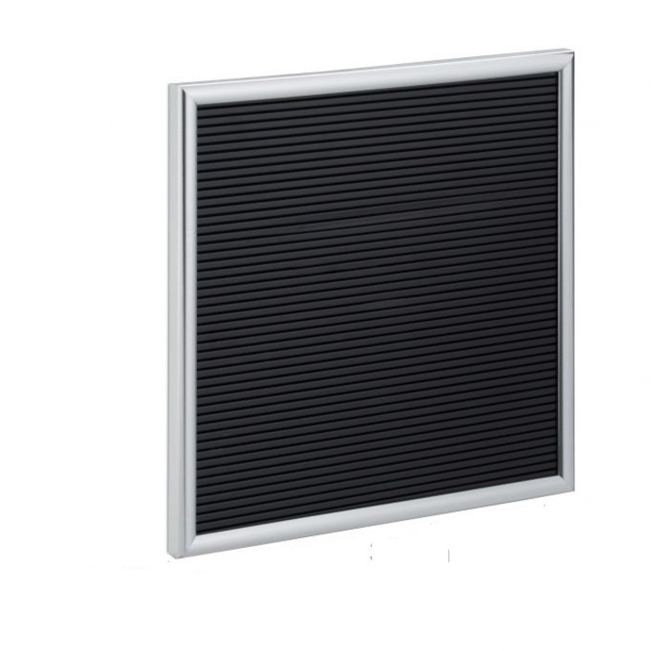 Tábla írásos üzenetekhez, 145 karakter, mérete 30 x 30 x 2 cm, fekete/szürke, Relaxdays