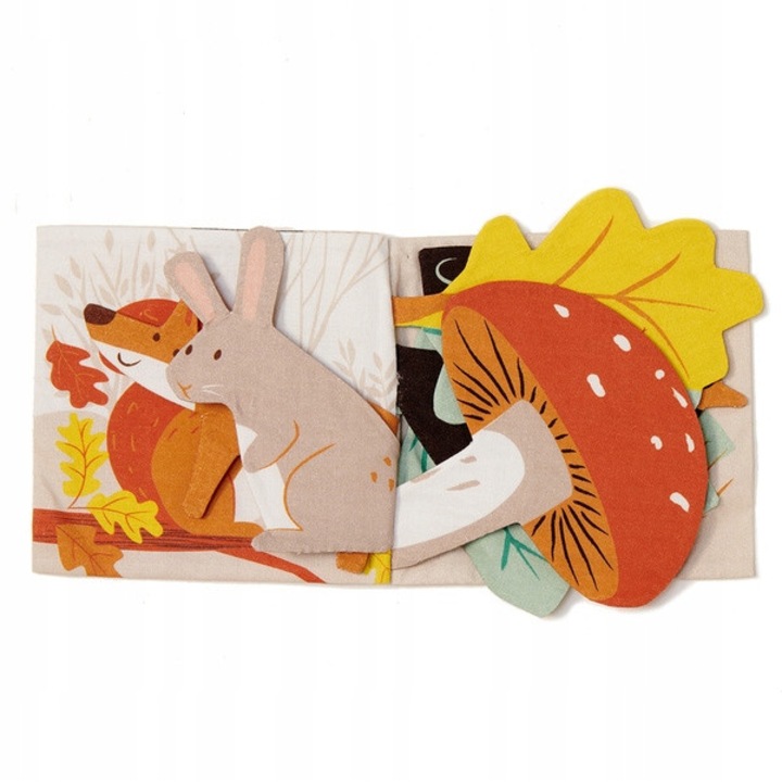 Carte activitate senzoriala, Bumbac, 17x15x1 cm, Multicolor