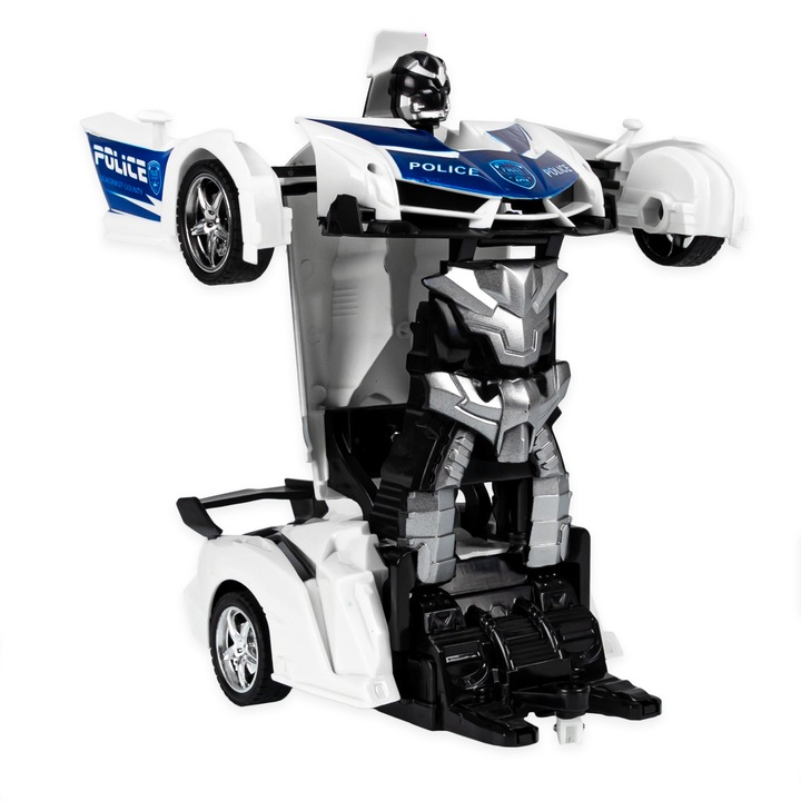 Masina Transformer Robot cu telecomanda, pentru copii, model politie