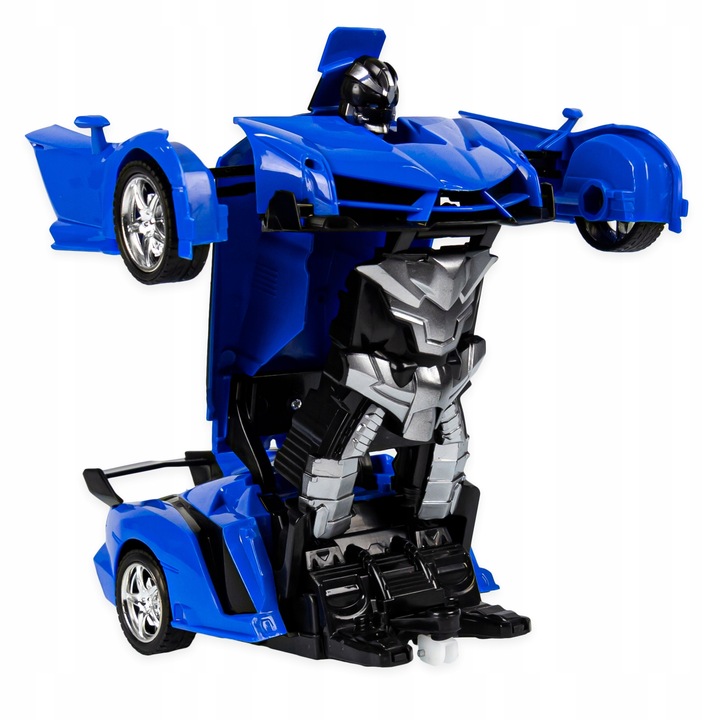 Masina Transformer Robot cu telecomanda, pentru copii, albastru