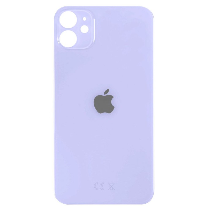 Sticla spate carcasa pentru iPhone 11, Big Hole - Purple