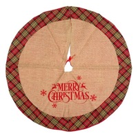 Covor fusta pentru bradul de Craciun, ''Merry Christmas'', multicolor, iuta, 100 cm