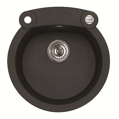 Chiuveta Algranit Alveus ROLL10A91, fi510 mm, adancime 200mm, Material compozit, Negru