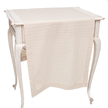 Napron Valentini Bianco din bumbac 100% PR100 50x150 cm Napron Valentini Bianco din bumbac 100% PR100 50x150 cm