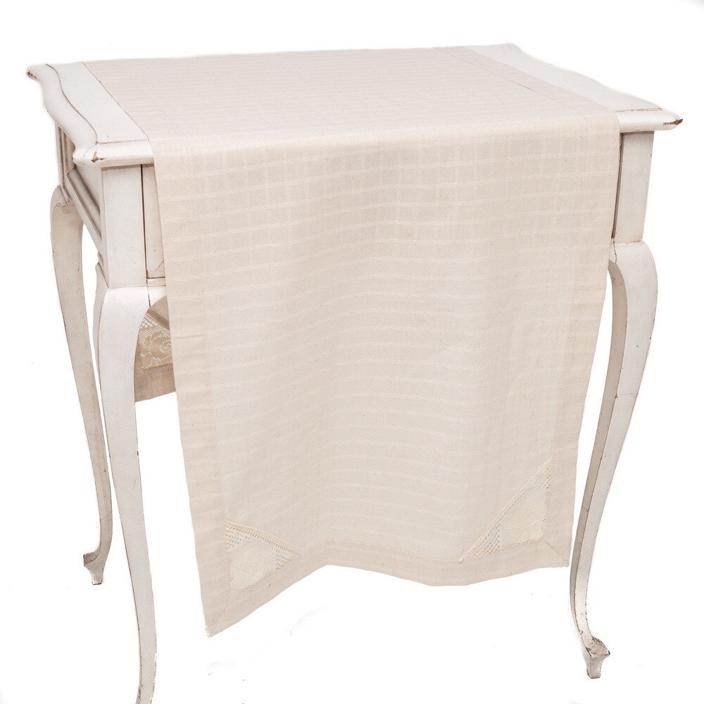 Napron Valentini Bianco din bumbac 100% PR100 50x180 cm