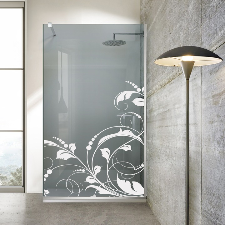 Aqua Roy ® INOX 70x195 cm zuhanyfal, fehér La Vie modell, 8 mm szürke biztonsági üveg, vízkő elleni kezeléssel