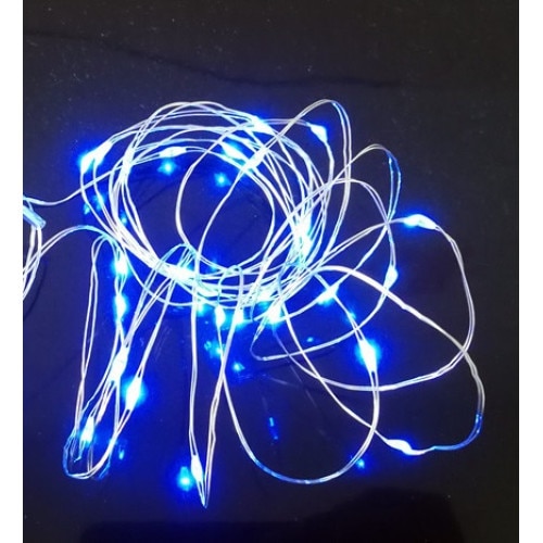 10 м USB линейна коледна лампа със 100 светодиода, синя, тънка жица ...