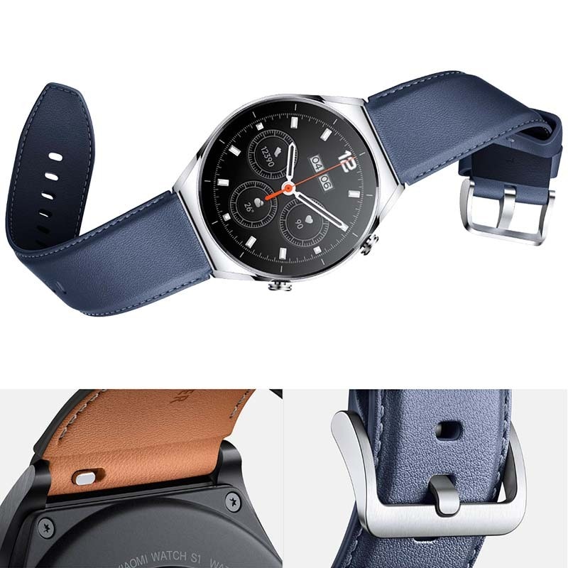 Kаишка Xiaomi за Mi Watch S1, Кожена, Черна - eMAG.bg