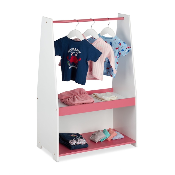 Етажерка за дрехи за детска стая RelaxDays от МДФ многоцветна с 2 рафта 90 х 60 х 30 см