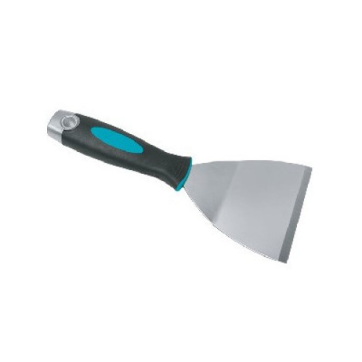 Spatula pentru indepartare placi 100mm cu capat metalic pentru lovire cu ciocanul, maner soft-grip - BIHUI-TRSC4