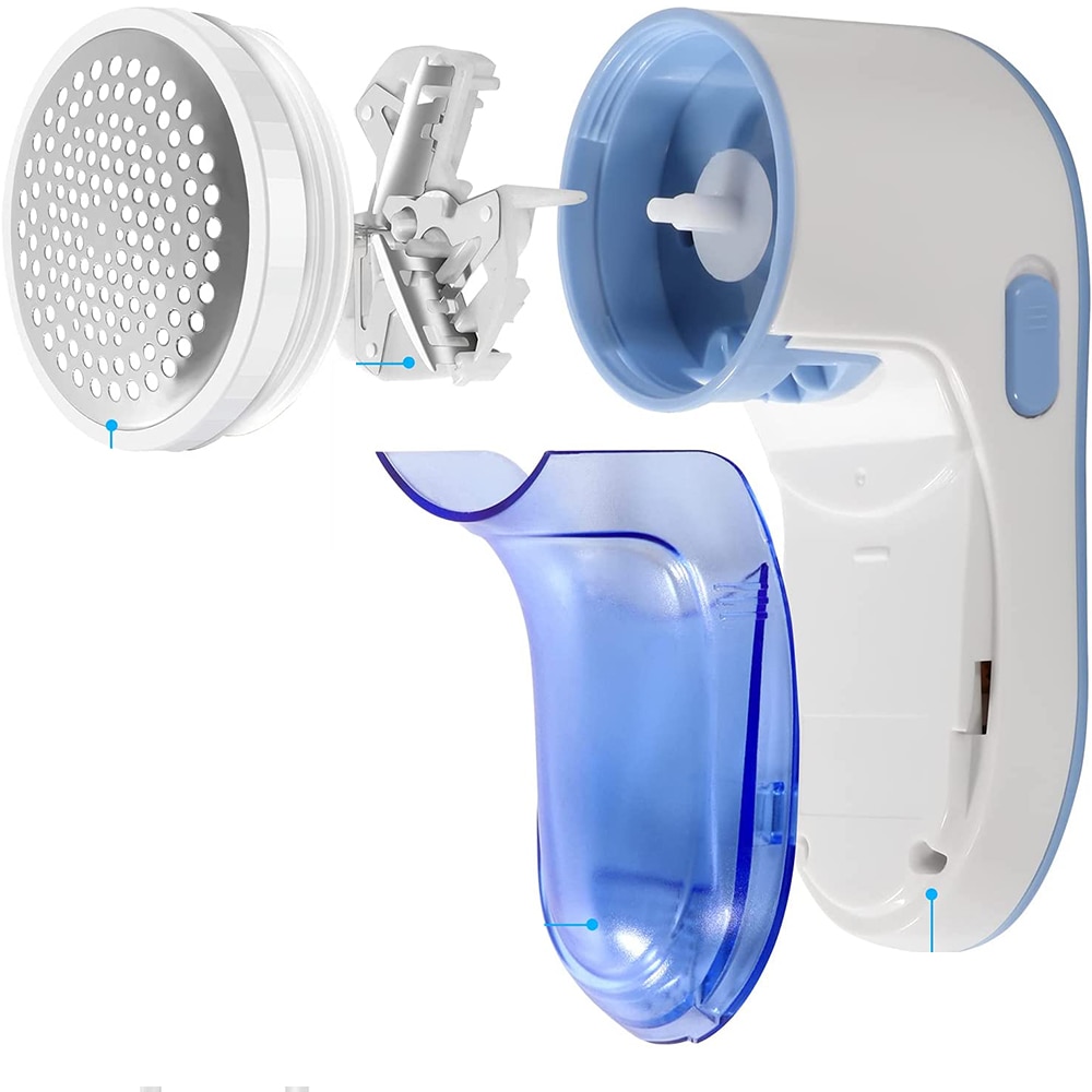 Aparat scame, Vaxiuja, Inox, Incarcare USB, Alb/Albastru
