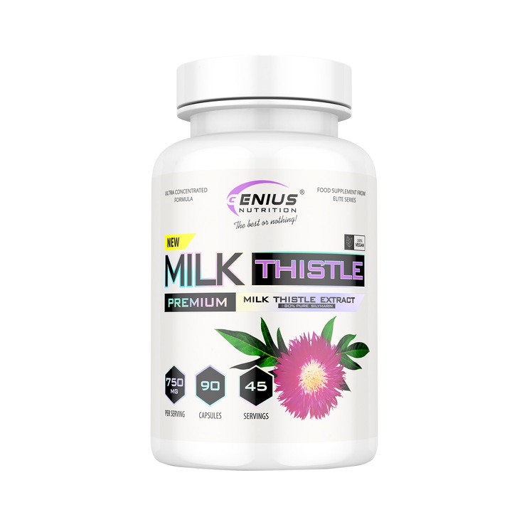 Milk Thistle, supliment alimentar pentru sanatatea ficatului, 90 capsule, 45 serviri