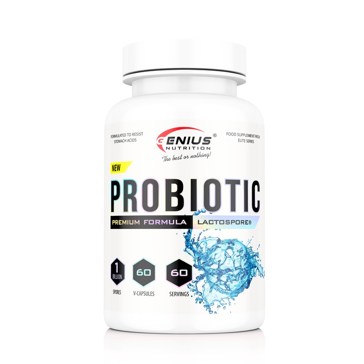 Probiotic 60 capsule, Genius Nutrition, 100% culturi probiotice microincapsulate