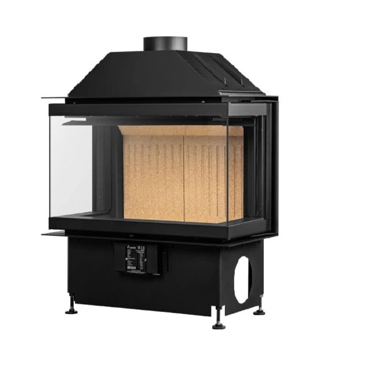 Semineu/Focar pe lemne/brichete Crystal 80 Open Side - New 2025, putere nominala 12 kW, randament 75%, calitate superioara