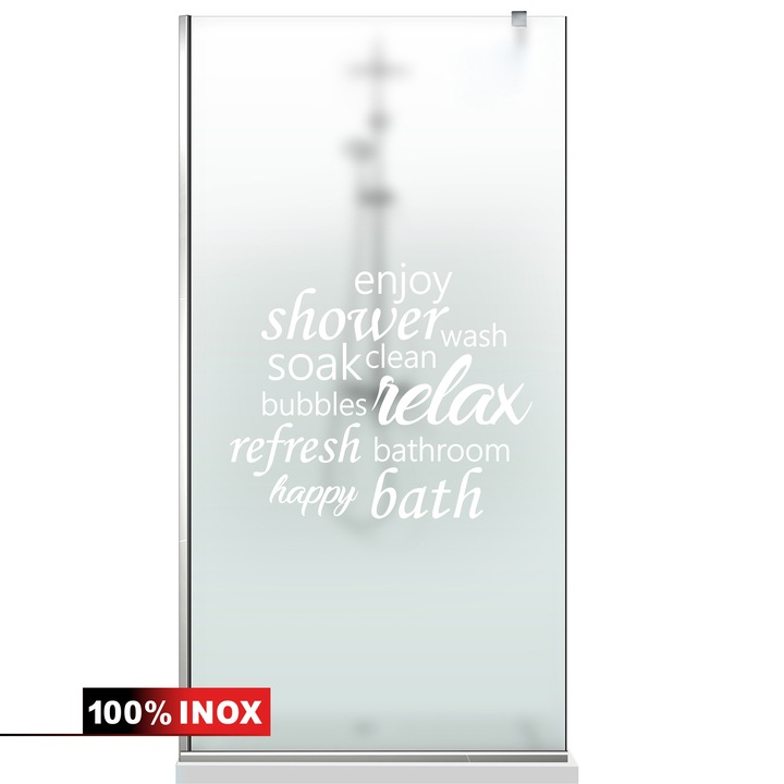 Paravan dus walk-in Aqua Roy ® Inox, model Relax alb, feronerie full inox, sticla 8mm mata, securizata, anticalcar, 120x195 cm