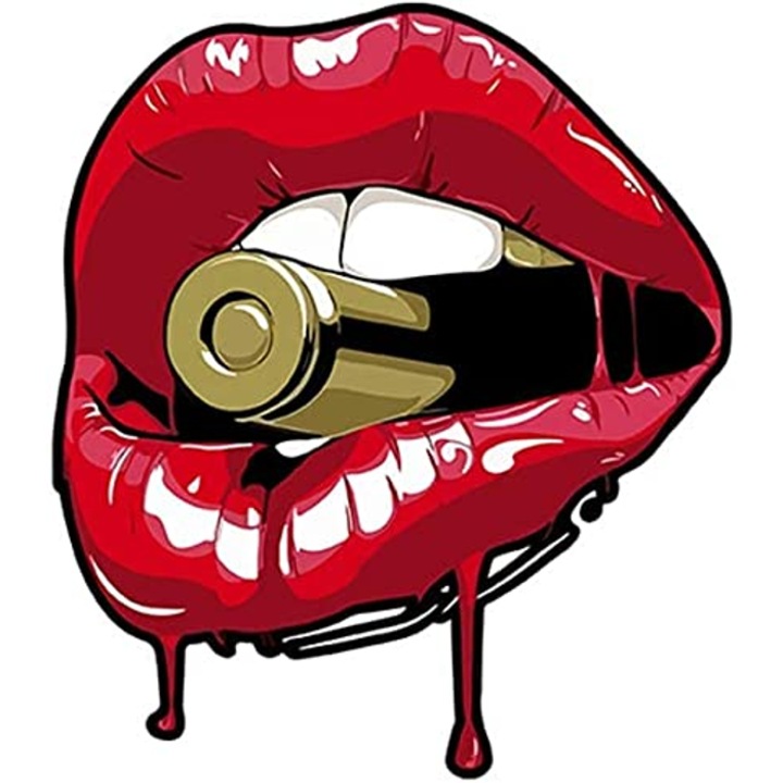 Sticker auto "Red Lips", 6cm