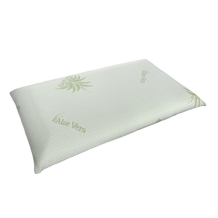 Perna pentru dormit Still Memory Aloe Vera, Microfibra, 40 x 70 cm, Alb