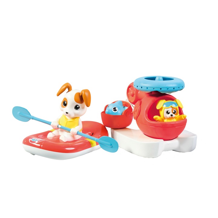 Комплект играчки за баня Tomy - Хеликоптер и спасителна лодка