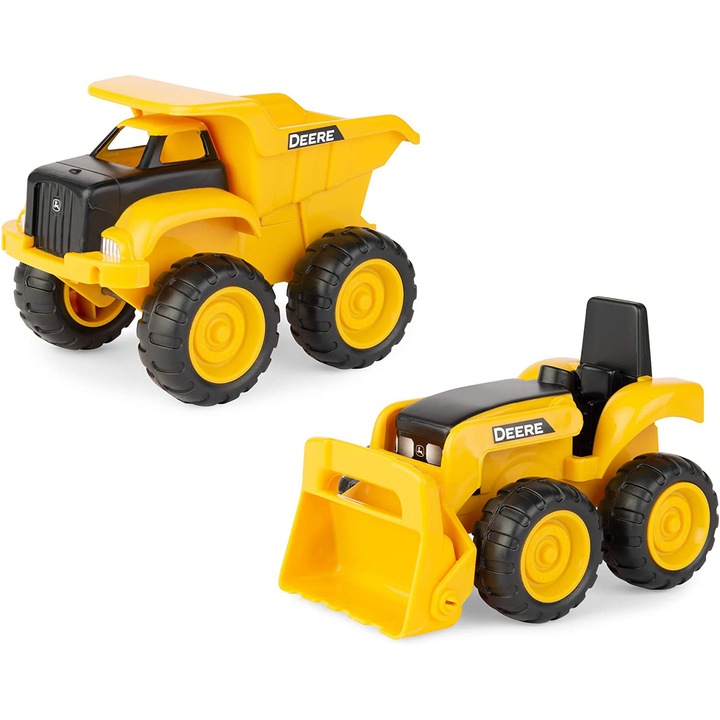 2 db John Deere építőipari járműből álló készlet, 15 cm