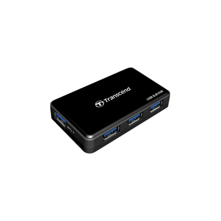 Хъб USB Transcend 4-Port HUB, USB 3.0, Черен