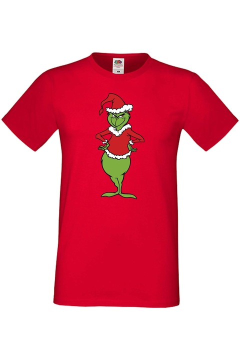 Tricou Barbati Craciun Christmas Hollydays Tralala Grinch 01, Rosu, XL