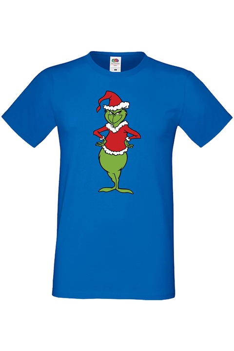 Tricou Barbati Craciun Christmas Hollydays Tralala Grinch 01, Albastru, M