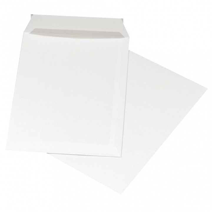Плик C5 (162x229mm), силиконово лепило, 50 бр. в комплект, офис продукти - бял